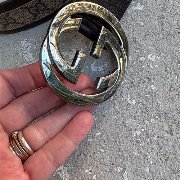 Gucci coated canvas monogram belt main image 5